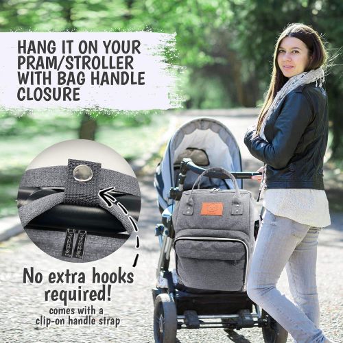  [아마존베스트]KeaBabies Backpack Diaper Bag Large - Multi-Function Waterproof Travel Baby Backpack Diaper Bag for Dad, Mom. Large Maternity Nappy Bags - Durable, Stylish - Diaper Mat Included (G