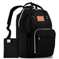 [아마존베스트]KeaBabies Diaper Bag Backpack Large - Multi-Function Waterproof Travel Bags for Mom, Dad, Men, Women - Large Maternity Nappy Bags - Durable, Stylish - Diaper Mat Included (Trendy Black)