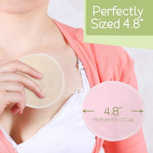  [아마존베스트]KeaBabies Organic Bamboo Nursing Breast Pads - 14 Washable Pads + Wash Bag - Breastfeeding Nipple Pad for...