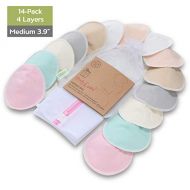 [아마존베스트]KeaBabies Organic Bamboo Nursing Breast Pads - 14Pack 3.9 Washable Pads + Wash Bag - Breastfeeding...