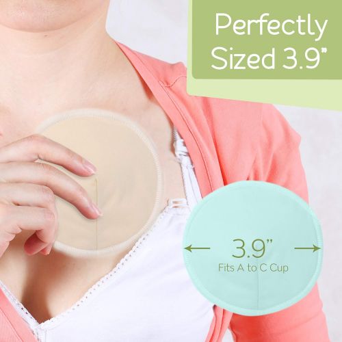  [아마존베스트]KeaBabies Organic Bamboo Nursing Breast Pads - 14Pack 3.9 Washable Pads + Wash Bag - Breastfeeding...