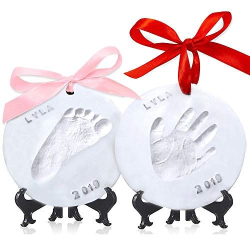  [아마존베스트]KeaBabies Baby Handprint Footprint Ornament Keepsake Kit - No Mold Personalized Baby Prints Ornaments for...