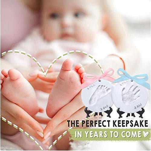  [아마존베스트]KeaBabies Baby Handprint Footprint Ornament Keepsake Kit - No Mold Personalized Baby Prints Ornaments for...