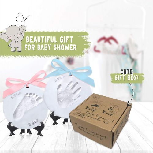  [아마존베스트]KeaBabies Baby Handprint Footprint Ornament Keepsake Kit - No Mold Personalized Baby Prints Ornaments for...