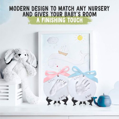  [아마존베스트]KeaBabies Baby Handprint Footprint Ornament Keepsake Kit - No Mold Personalized Baby Prints Ornaments for...