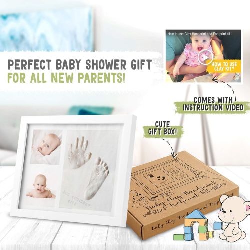  [아마존베스트]KeaBabies Baby Handprint Footprint Keepsake Kit - No Mold Baby Prints Photo Frame for Newborn - Baby...