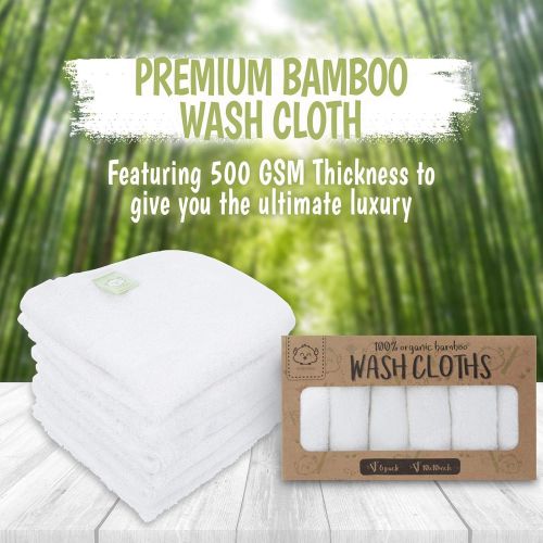  [아마존베스트]KeaBabies Baby Washcloth - Bamboo Washcloths Towel - Soft Organic Baby Washcloth - Face Towel for Baby, Adult and Infant - Hypoallergenic Towels - (White)