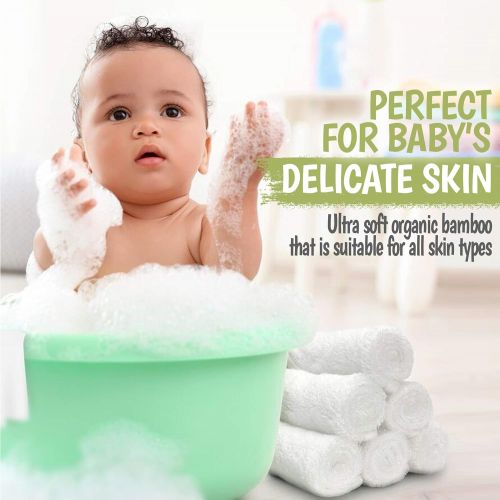  [아마존베스트]KeaBabies Baby Washcloth - Bamboo Washcloths Towel - Soft Organic Baby Washcloth - Face Towel for Baby, Adult and Infant - Hypoallergenic Towels - (White)