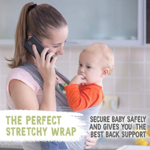  [아마존베스트]KeaBabies Baby Wrap Carrier All-in-1 Stretchy Baby Wraps - Baby Carrier - Infant Carrier - Baby Wrap - Hands...