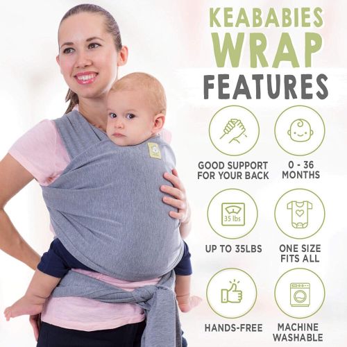  [아마존베스트]KeaBabies Baby Wrap Carrier All-in-1 Stretchy Baby Wraps - Baby Carrier - Infant Carrier - Baby Wrap - Hands...