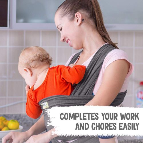  [아마존베스트]Baby Wrap Carrier by KeaBabies - All-in-1 Stretchy Baby Wraps - Baby Sling - Infant Carrier - Babys Wrap - Hands Free Babies Carrier Wraps | Great Baby Shower Gift (Mystic Gray)