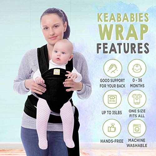  [아마존베스트]Baby Wrap Carrier by KeaBabies - All-in-1 Stretchy Baby Wraps - 3 Colors - Baby Sling - Infant Carrier -...