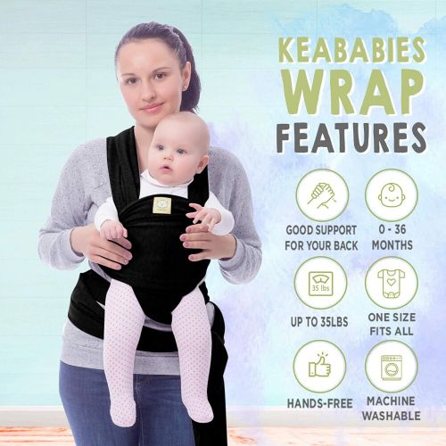  [아마존베스트]Baby Wrap Carrier by KeaBabies - All-in-1 Stretchy Baby Wraps - 3 Colors - Baby Sling - Infant Carrier -...