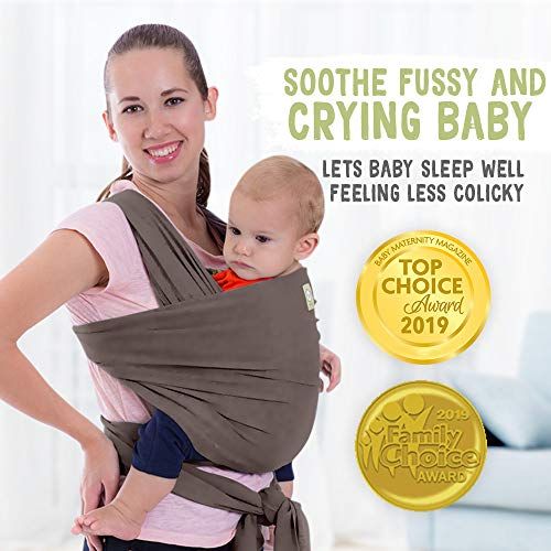  [아마존베스트]Baby Wrap Carrier by KeaBabies - All-in-1 Stretchy Baby Wraps - 3 Colors - Baby Sling - Infant Carrier - Hands-Free Babies Carrier Wraps | Great Baby Shower (Copper Gray)