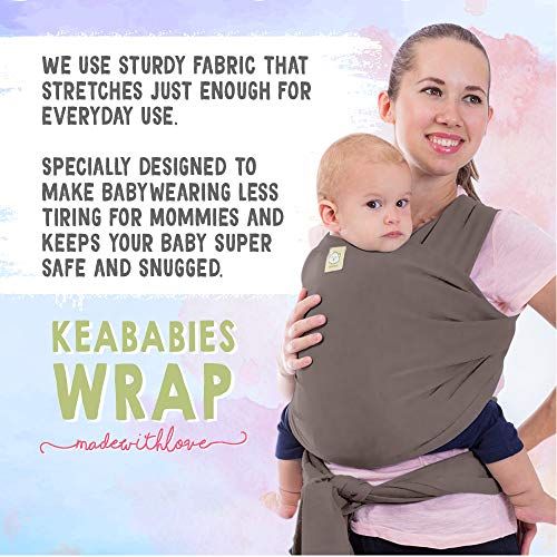  [아마존베스트]Baby Wrap Carrier by KeaBabies - All-in-1 Stretchy Baby Wraps - 3 Colors - Baby Sling - Infant Carrier - Hands-Free Babies Carrier Wraps | Great Baby Shower (Copper Gray)