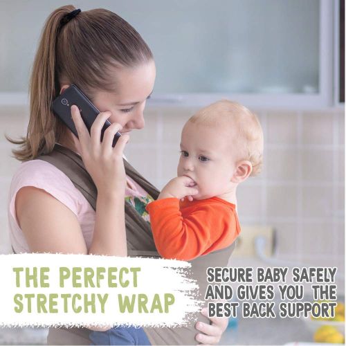  [아마존베스트]Baby Wrap Carrier by KeaBabies - All-in-1 Stretchy Baby Wraps - 3 Colors - Baby Sling - Infant Carrier - Hands-Free Babies Carrier Wraps | Great Baby Shower (Copper Gray)