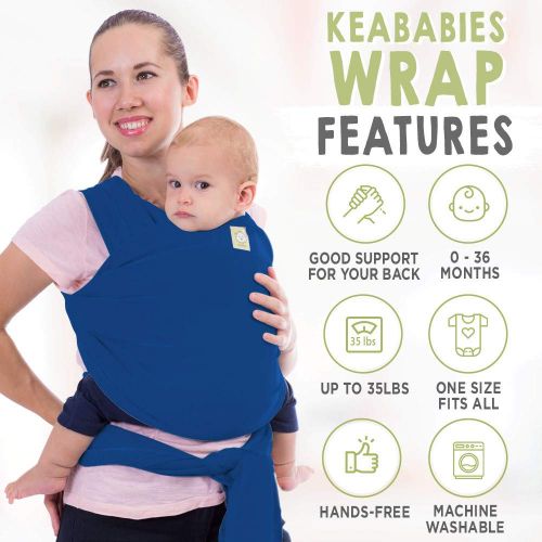  [아마존베스트]KeaBabies Baby Wrap Carrier All-in-1 Stretchy Baby Wraps - Baby Sling - Infant Carrier - Babys Wrap - Hands Free...
