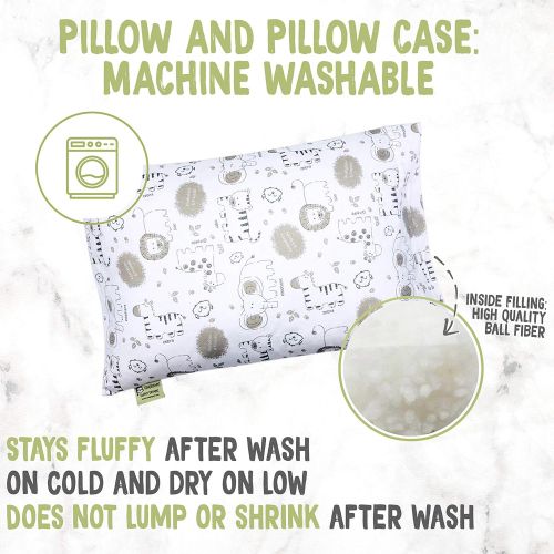  [아마존베스트]KeaBabies Toddler Pillow with Pillowcase - 13X18 Soft Organic Cotton Baby Pillows for Sleeping - Washable and...