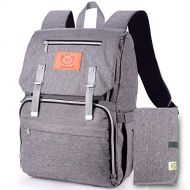 KeaBabies Diaper Bag Backpack, Waterproof Multi Function Baby Travel Bags (Classic Gray)