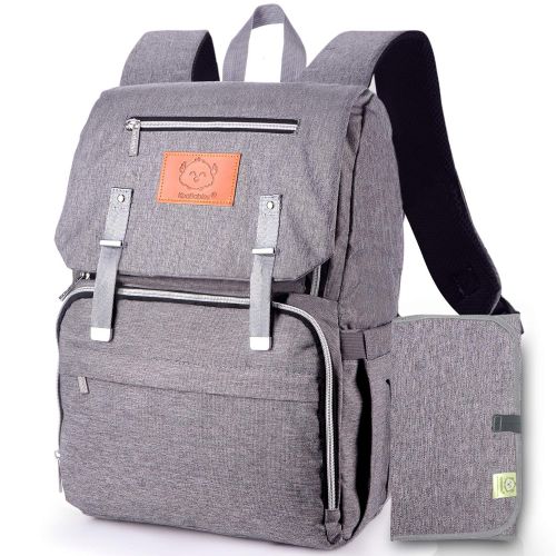  KeaBabies Diaper Bag Backpack, Waterproof Multi Function Baby Travel Bags (Classic Gray)