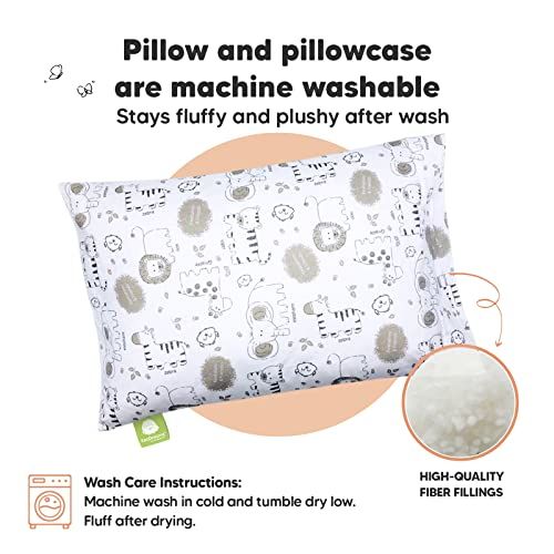  KeaBabies Toddler Pillow with Pillowcase - 13X18 Soft Organic Cotton Toddler Pillows for Sleeping - Machine Washable - Toddlers, Kids, Child - Perfect for Travel, Toddler Cot, Bed Set (KeaSa