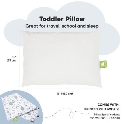  KeaBabies Toddler Pillow with Pillowcase - 13X18 Soft Organic Cotton Toddler Pillows for Sleeping - Machine Washable - Toddlers, Kids, Child - Perfect for Travel, Toddler Cot, Bed Set (KeaSa