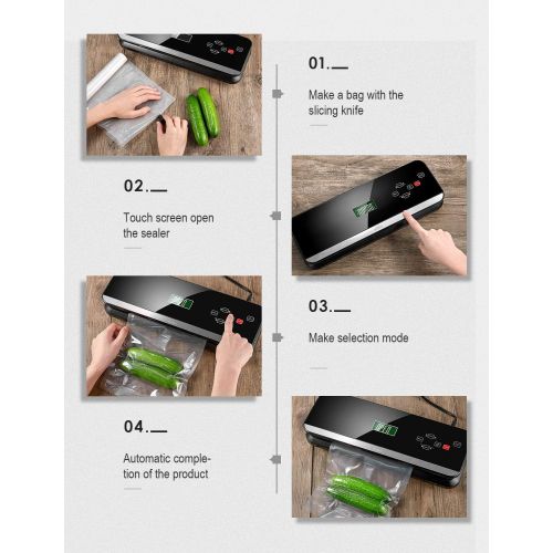  Kealive Vacuum Sealer Machine, Touch Screen LCD Vaccum Starter Ket with Foil Roll and a vacuum pipe, Automatic/Manual Mode Food Vacuum Sealing System for Dry & Moist