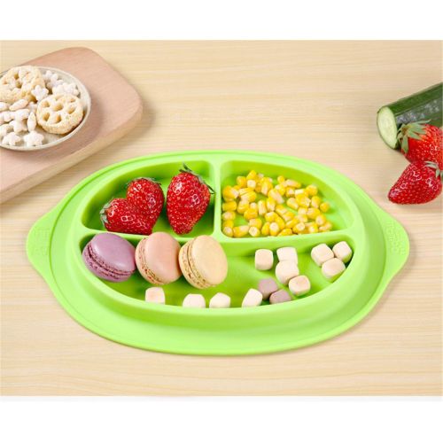  Kebukeyi Baby Silicone Plate Divided Dining Bowl Non-Slip Anti-Fall Safety 4 Pieces