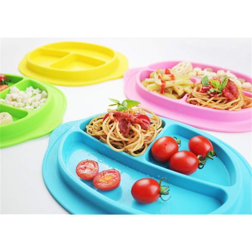  Kebukeyi Baby Silicone Plate Divided Dining Bowl Non-Slip Anti-Fall Safety 4 Pieces