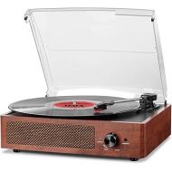 Bluetooth Turntable Vinyl Record Player with Speakers, 3 Speed Belt Driven Vintage Player for Entertainment AUX in RCA Out