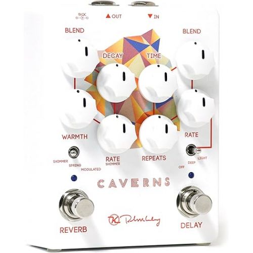  Keeley Caverns V2 Reverb and Delay Pedal, White (KCav2)