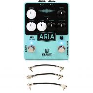 Keeley Aria Compressor and Overdrive Pedal with 3 Patch Cables