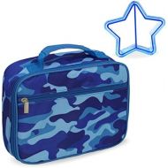 [아마존베스트]Keeli Kids Insulated Camo Lunch Box School Lunchbox Container for Preschool Kindergarten School Boys with Matching Sandwich Cutter in Blue Camouflage