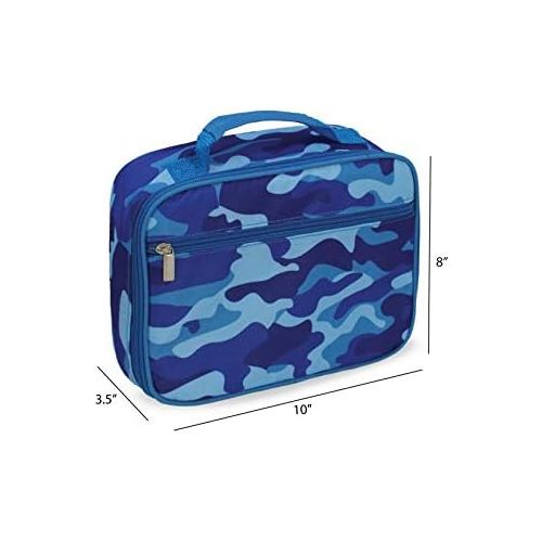  [아마존베스트]Keeli Kids Insulated Camo Lunch Box School Lunchbox Container for Preschool Kindergarten School Boys with Matching Sandwich Cutter in Blue Camouflage