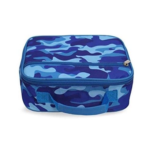  [아마존베스트]Keeli Kids Insulated Camo Lunch Box School Lunchbox Container for Preschool Kindergarten School Boys with Matching Sandwich Cutter in Blue Camouflage