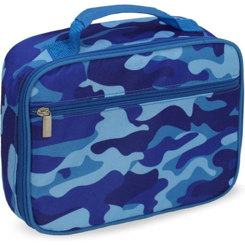  [아마존베스트]Keeli Kids Insulated Camo Lunch Box School Lunchbox Container for Preschool Kindergarten School Boys with Matching Sandwich Cutter in Blue Camouflage