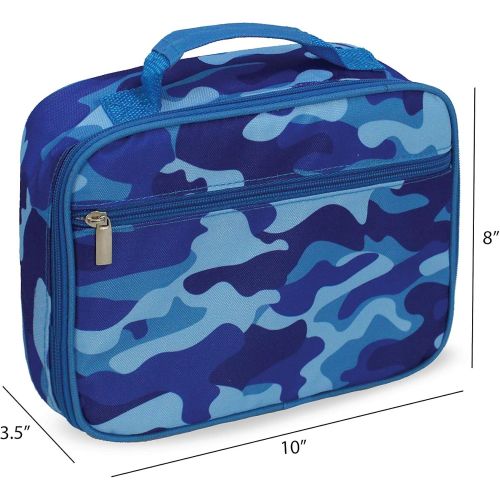  [아마존베스트]Keeli Kids Insulated Camo Lunch Box School Lunchbox Container for Preschool Kindergarten School Boys with Matching Sandwich Cutter in Blue Camouflage