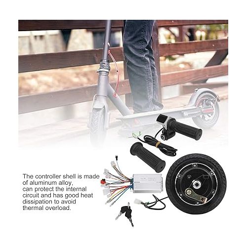  Electric Scooter Hub Motor Kit, 48V 350W Wheel E-Bike Motor Conversion Hub Kit Electric Bike Wheel Brushless Hub Motor Accessory for 8in Electric Scooter