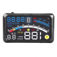 Keenso 5.5 Car Hud Heads Up Display, Universal F4 MPH Over Speed Alarm Speedometer Head Up Display KMH Windshield Projection Film 12V for Cars Navigation Other Vehicles