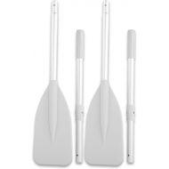 Keenso 2Pcs Inflatable Dinghy Oars, Silver Dinghy Paddle Boat Durable Paddles Plastic for Boat Canoe Water Marine Sports Rowing