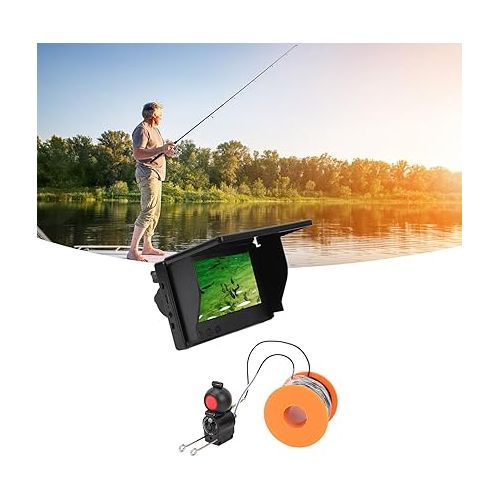  Fish Finder Camera Kit with True Color LCD Display, Ultra HD Sensor Chip, IR Night Light for Underwater Fishing