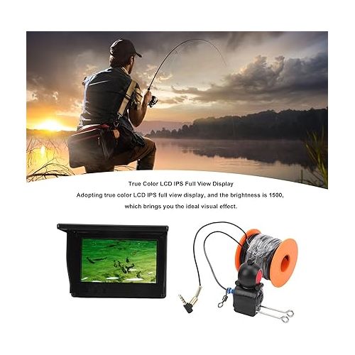  Fish Finder Camera Kit with True Color LCD Display, Ultra HD Sensor Chip, IR Night Light for Underwater Fishing