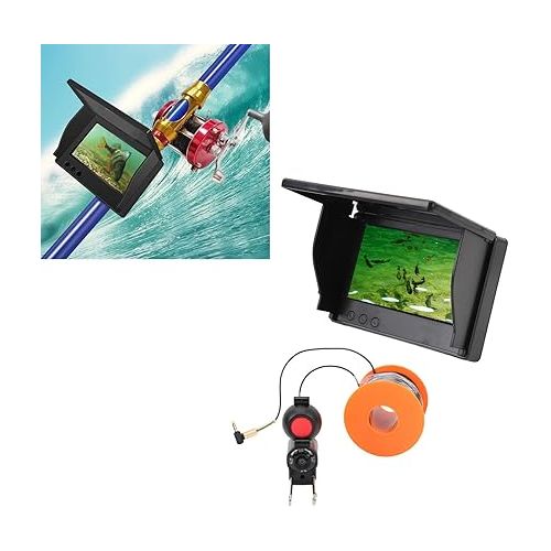  Fish Finder Camera Kit with True Color LCD Display, Ultra HD Sensor Chip, IR Night Light for Underwater Fishing