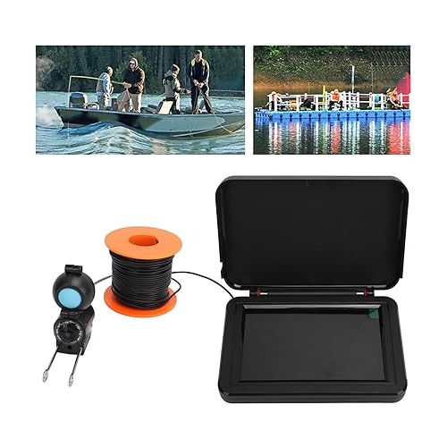  Portable Fish Finder Camera with Colorful LCD Display, LED Night Light, Ultra HD Photosensitive Chip, 10H Battery Life for Ice Sea Boat Fishing