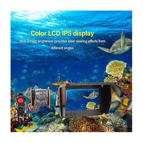  Display Fish Finder Camera, Long Battery Life, Ultra Clear Sensor Chip, Night Light for Underwater Detection