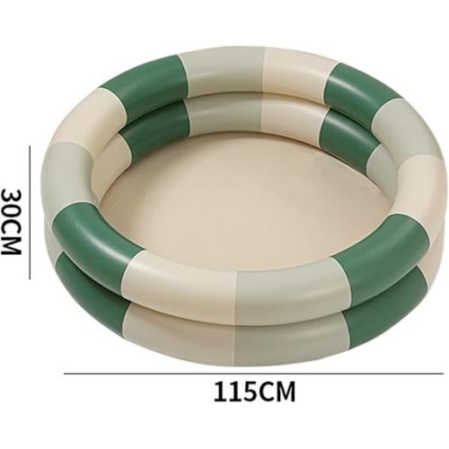 Inflatable Pool Thickened Blow Up Pool for Kids with Cute Style, Harmless Material, Wide Uses, Suitable for Indoor or Outdoor Play (Green Stripe)