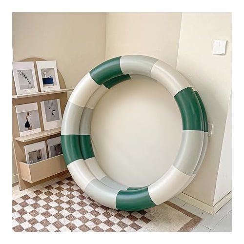  Inflatable Pool Thickened Blow Up Pool for Kids with Cute Style, Harmless Material, Wide Uses, Suitable for Indoor or Outdoor Play (Green Stripe)