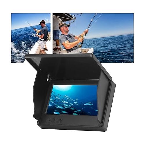  Underwater Fish Finder Camera Kit with 20m Cable, Long Battery Life Infrared LED 4.3in LCD IPS Display Monitor for Fishing