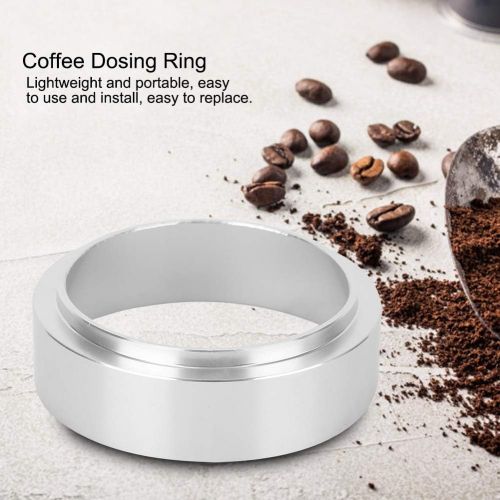 Keenso 51mm Dosing Funnel, Coffee Dosing Ring, Aluminum Coffee Powder Ring Espresso Dosing Funnel Replacement Portafilters Coffee Machine Accessories(51mm)