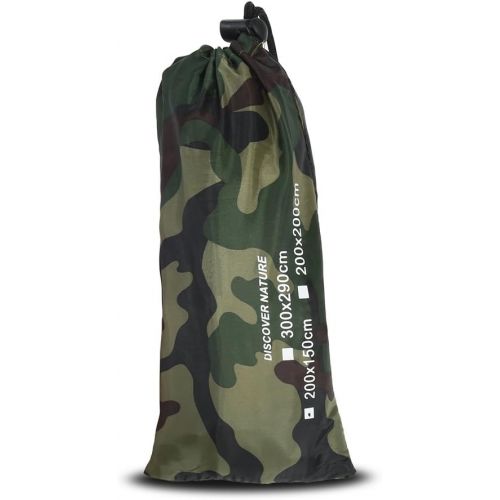  Keenso Waterproof Camping Shelter Tent Tarp,Camouflage Outdoor Portable Lightweight Rainproof Mat RainTent